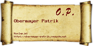 Obermayer Patrik névjegykártya